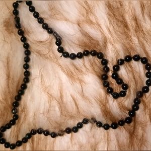 25 inch Black Agate hand-knotted necklace